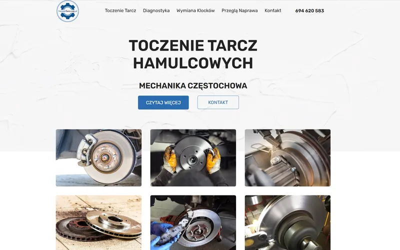 Strona warsztatu hamulcowego Toczenie Tarcz