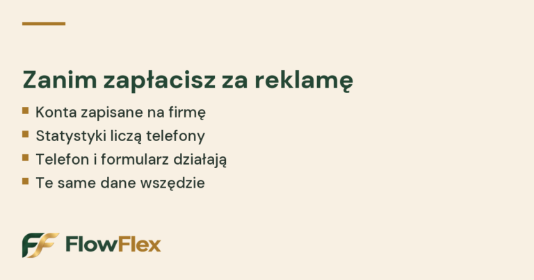 Zanim zapłacisz za reklamę: co musi działać w Twojej firmie