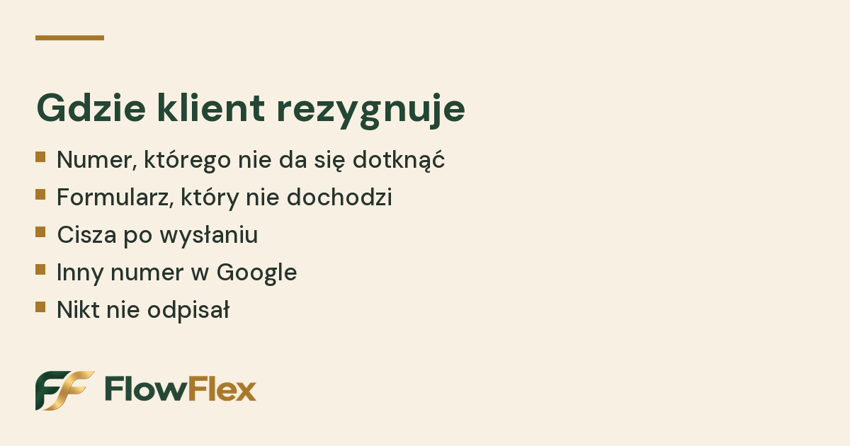 Strona ładna, a telefon milczy: 7 miejsc, gdzie rezygnuje klient